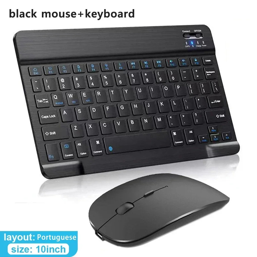Mini Wireless Keyboard & Mouse Set (10 Inch, Bluetooth, Rechargeable)