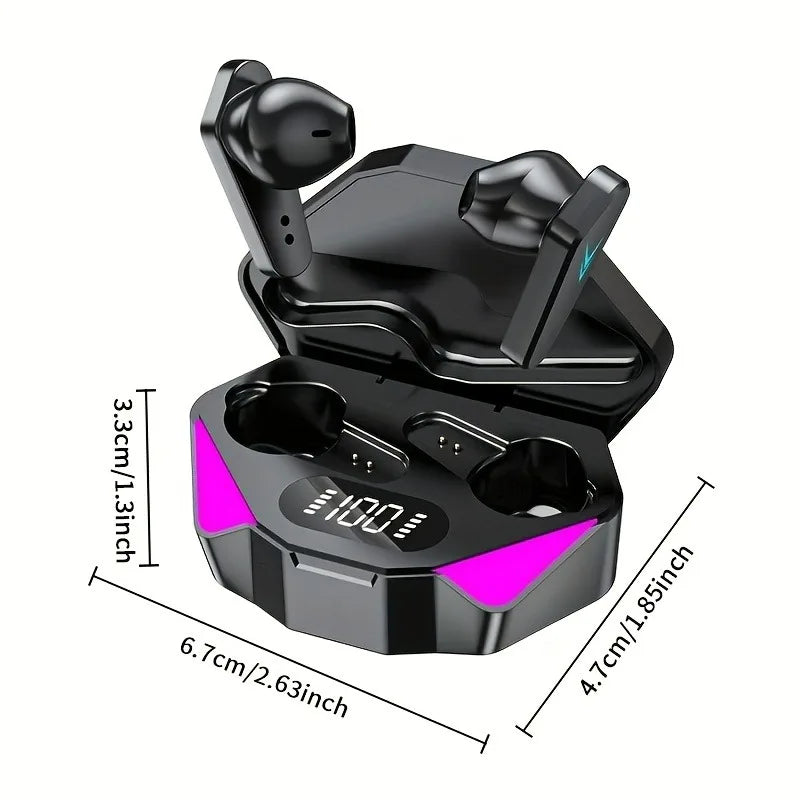 Wireless Gaming Earbuds – Bluetooth 5.3 Earphones with LED Display X15