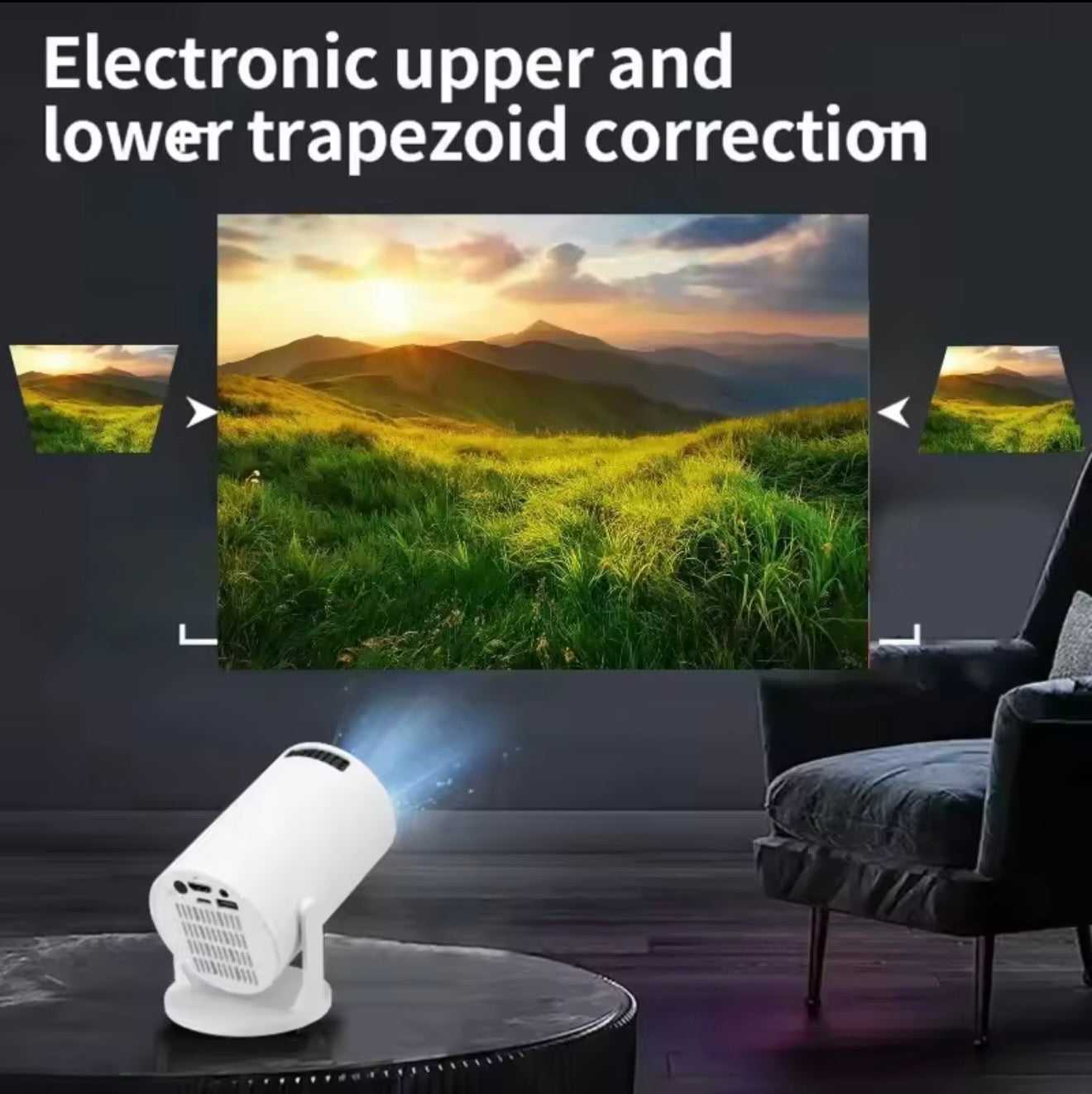 HY300 Smart Mini Projector – Android 11 WiFi6 Portable 4K Home Cinema
