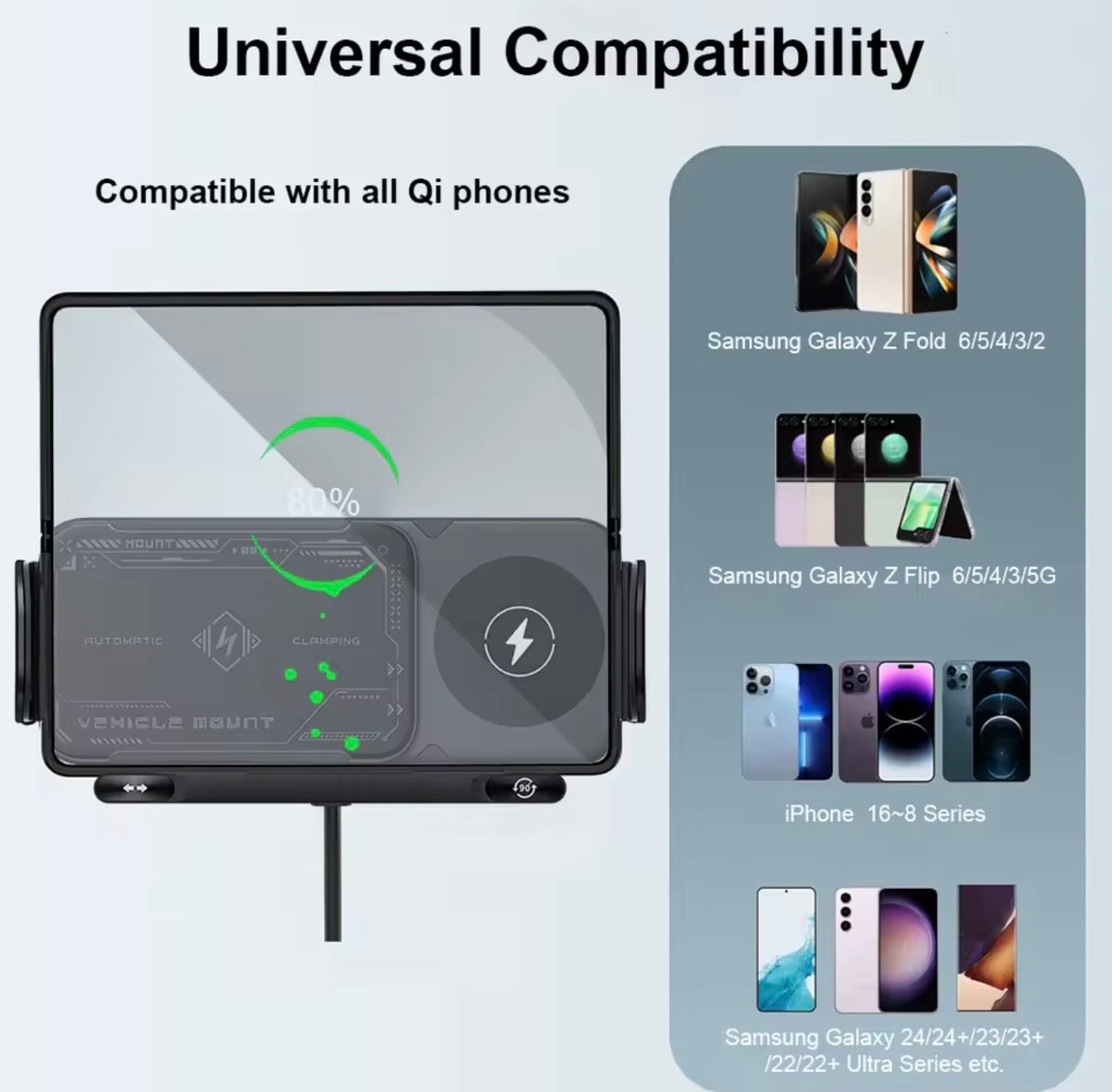 AutoClamp Wireless Car Charger – Fast Charging Phone Holder Mount