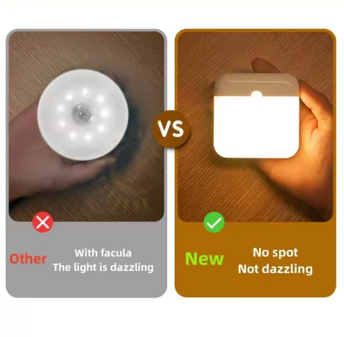 Smart Motion Sensor LED Night Light – Rechargeable Wireless Lamp