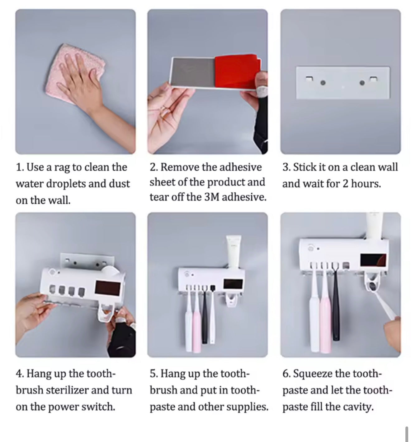 Smart Toothbrush Holder with UV Sterilizer & Toothpaste Dispenser
