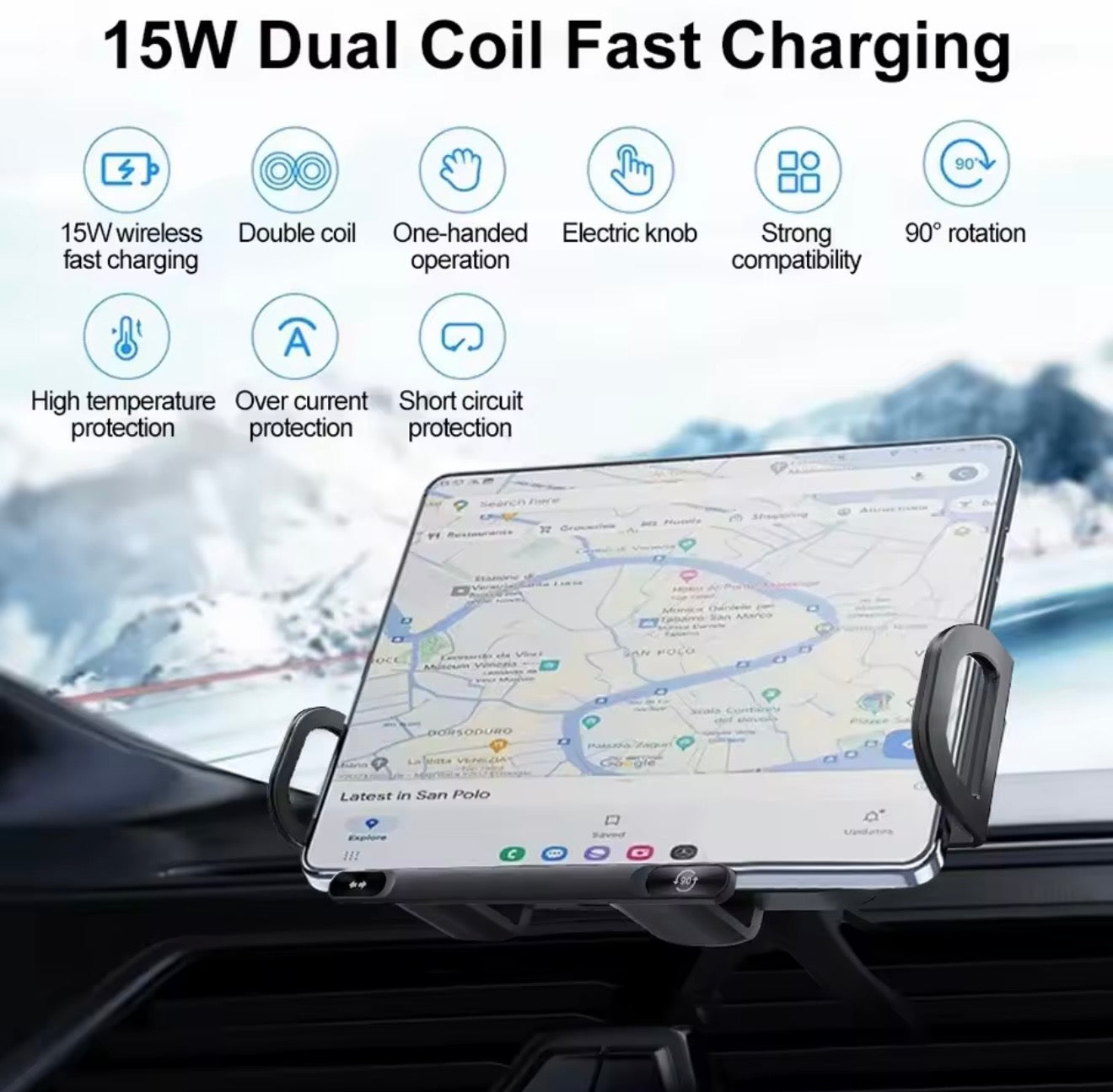 AutoClamp Wireless Car Charger – Fast Charging Phone Holder Mount