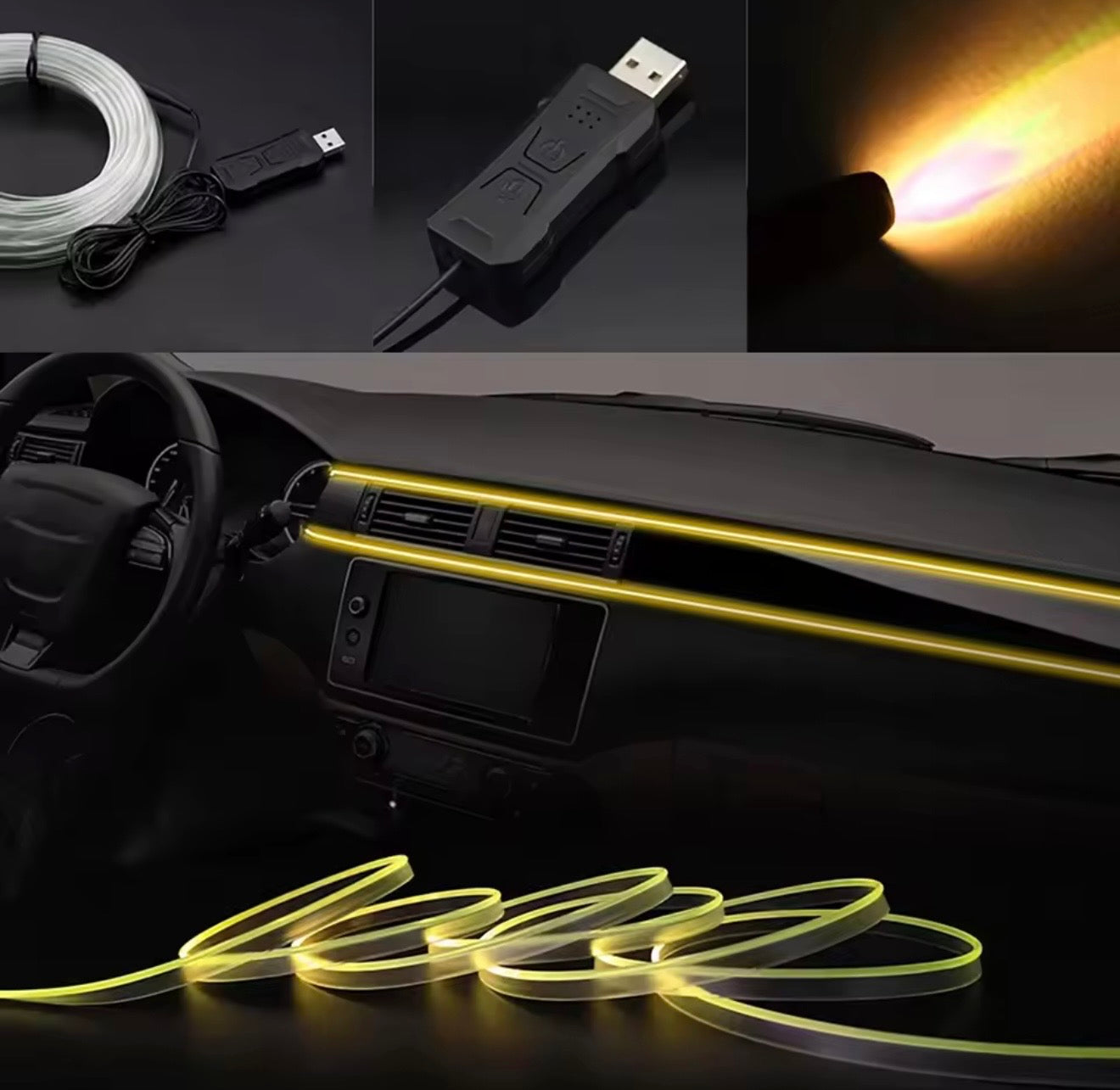 RGB Car Interior Ambient LED Light Strip with APP Control – 2M / 3M / 4M / 5M