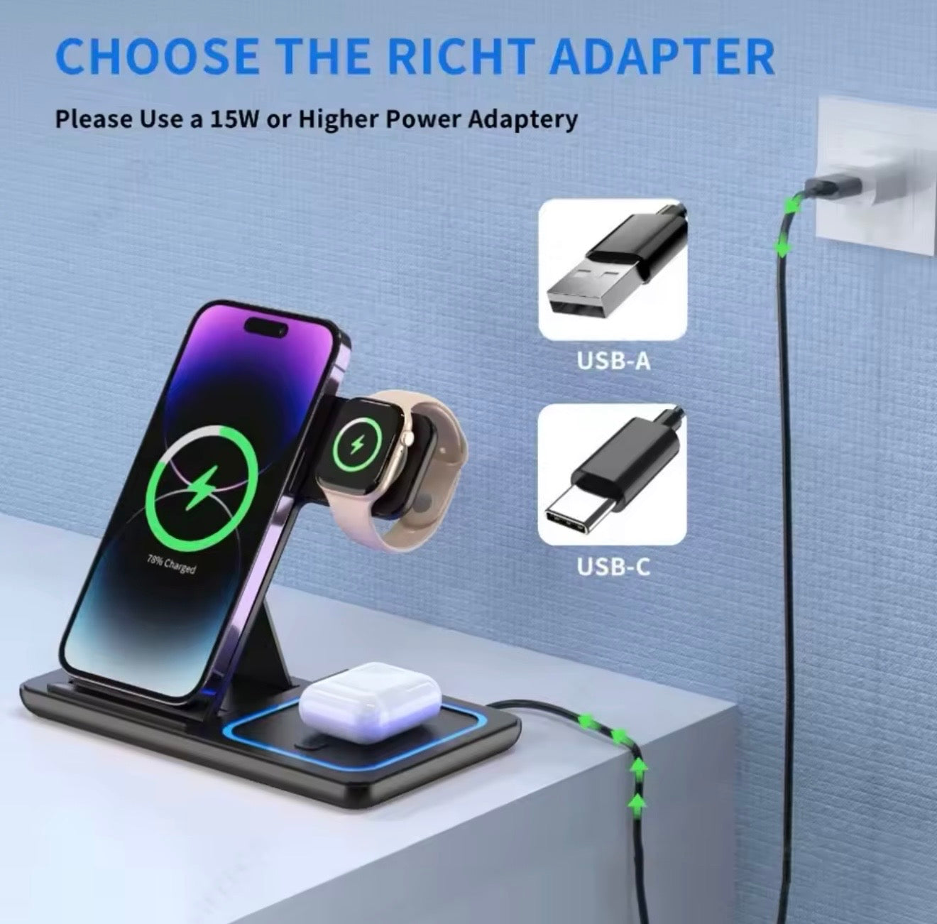 3-in-1 Magnetic Wireless Charging Station