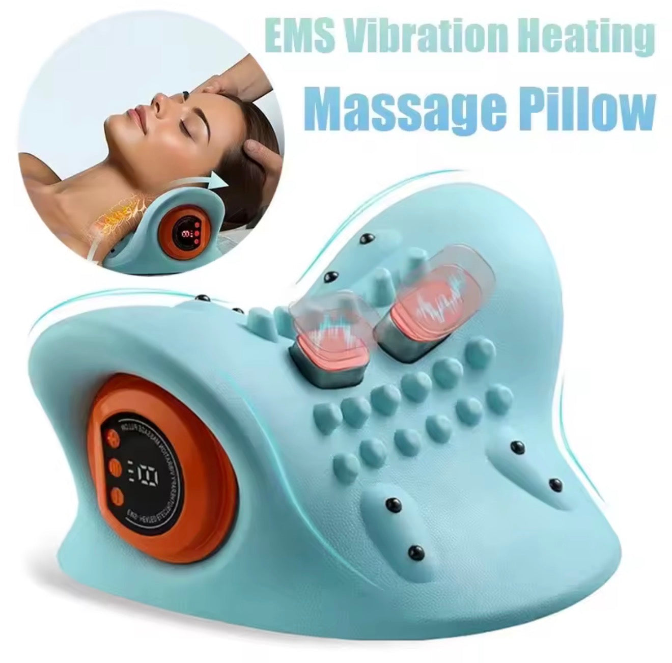 Smart Cervical Neck Massager – EMS Heated Relaxation Pillow