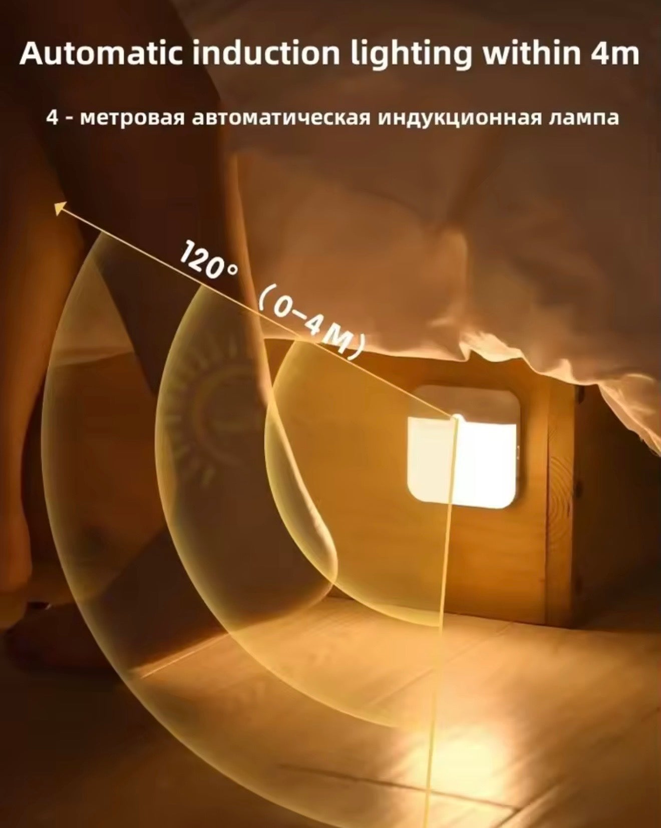 Smart Motion Sensor LED Night Light – Rechargeable Wireless Lamp