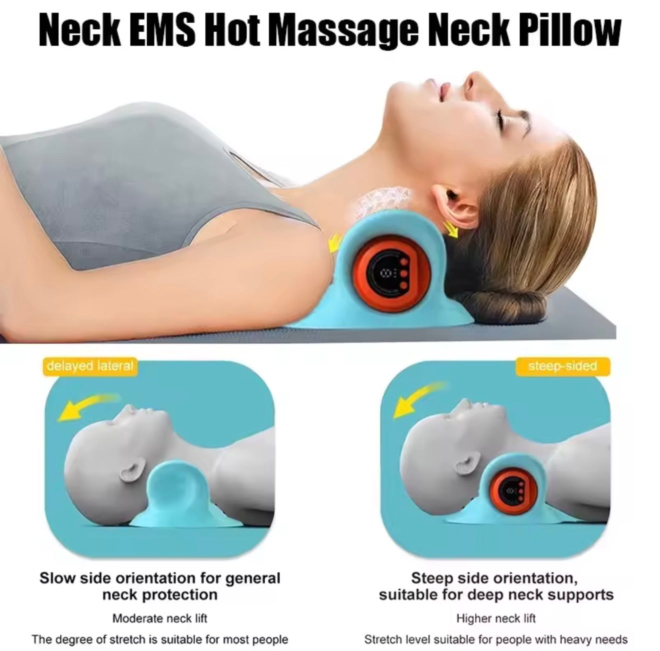 Smart Cervical Neck Massager – EMS Heated Relaxation Pillow