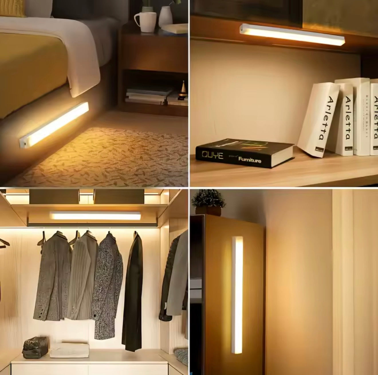 LED Motion Sensor Light – USB Rechargeable Wireless Night Lamp for Closet, Kitchen & Stairs