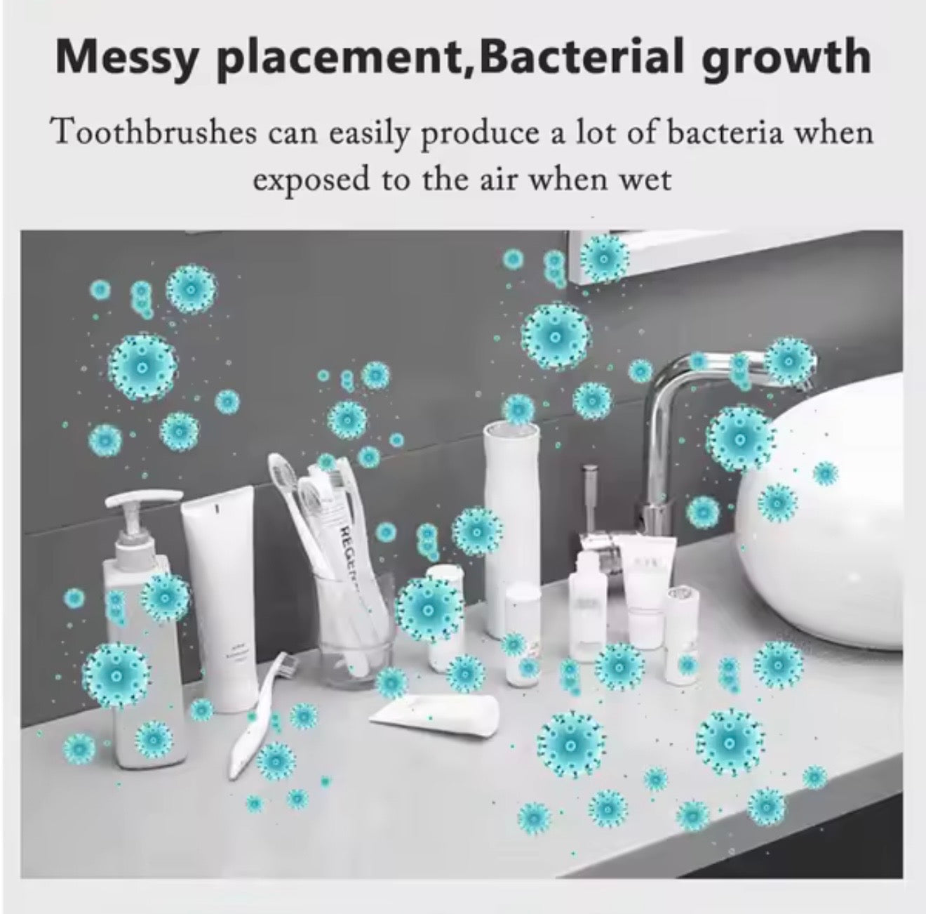 Smart Toothbrush Holder with UV Sterilizer & Toothpaste Dispenser