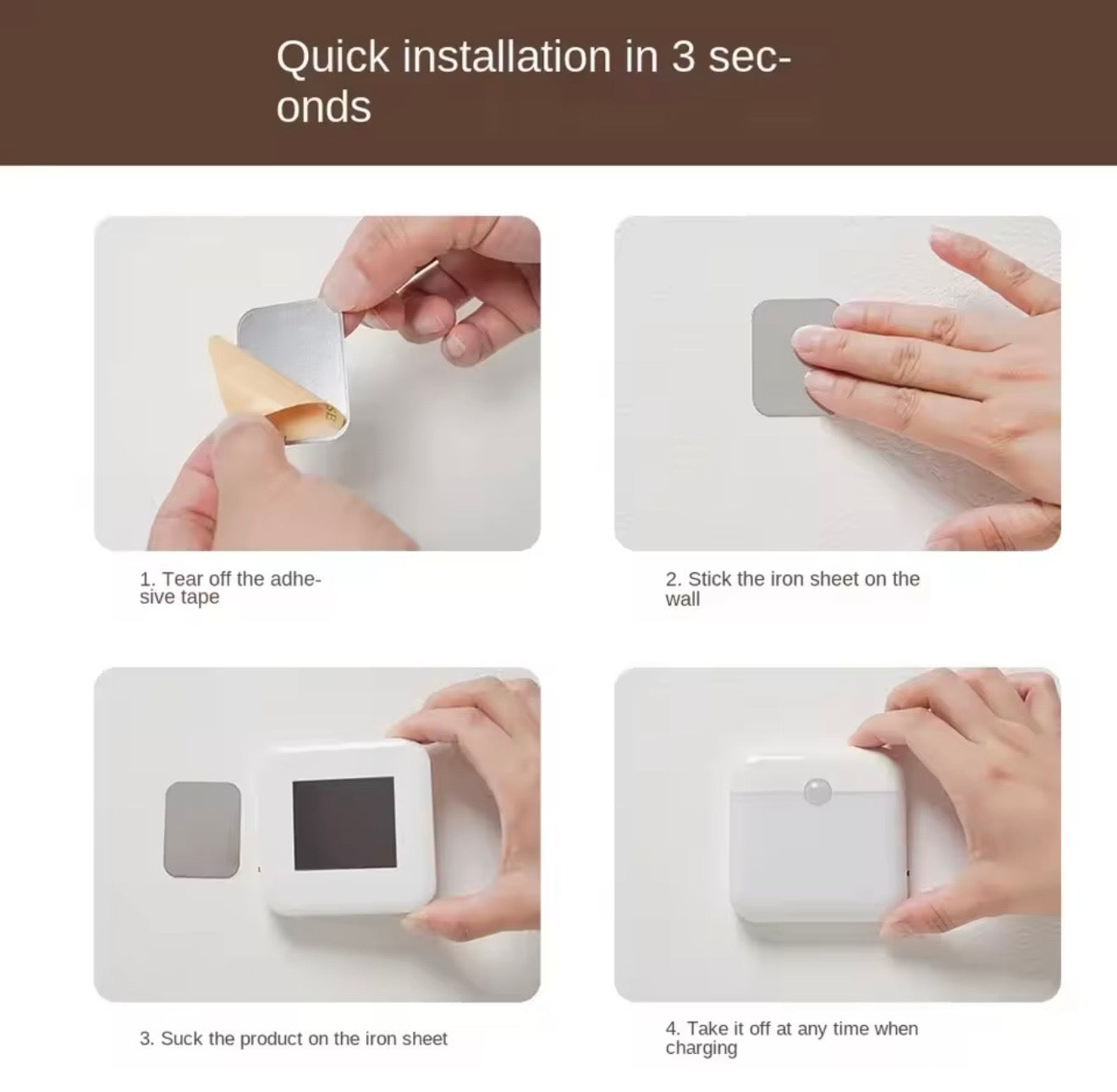 Smart Motion Sensor LED Night Light – Rechargeable Wireless Lamp