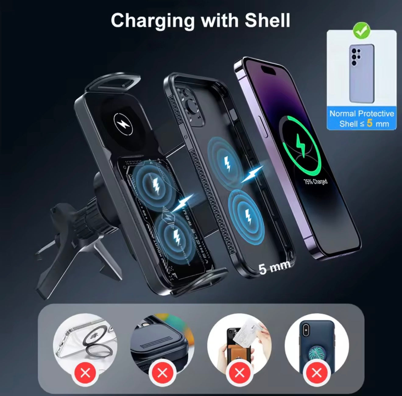 AutoClamp Wireless Car Charger – Fast Charging Phone Holder Mount