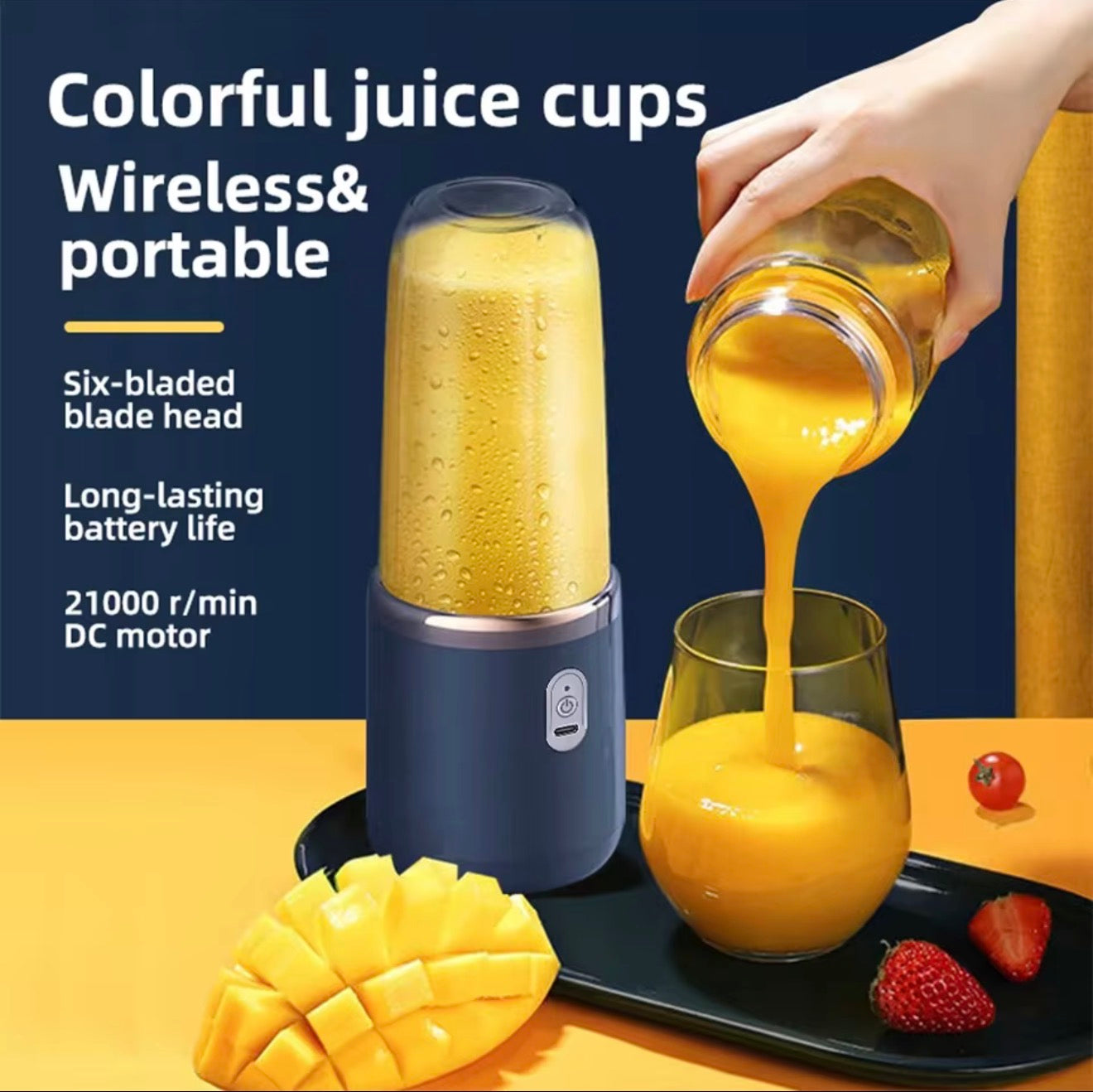 Portable USB Smoothie Blender – Rechargeable Travel Juicer