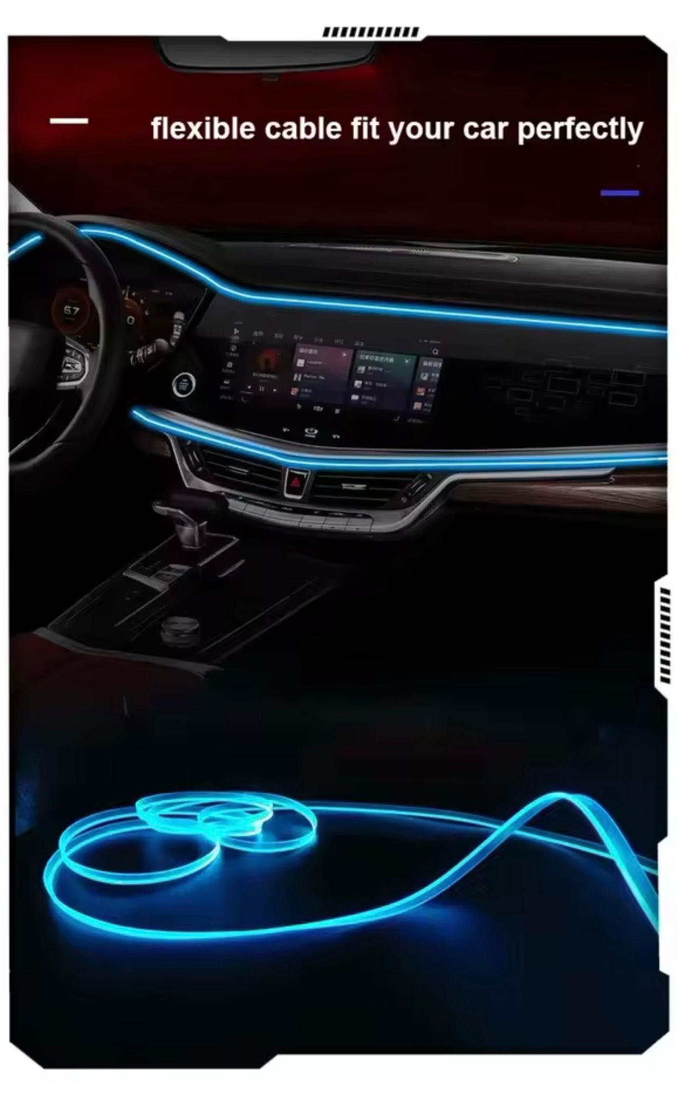 RGB Car Interior Ambient LED Light Strip with APP Control – 2M / 3M / 4M / 5M