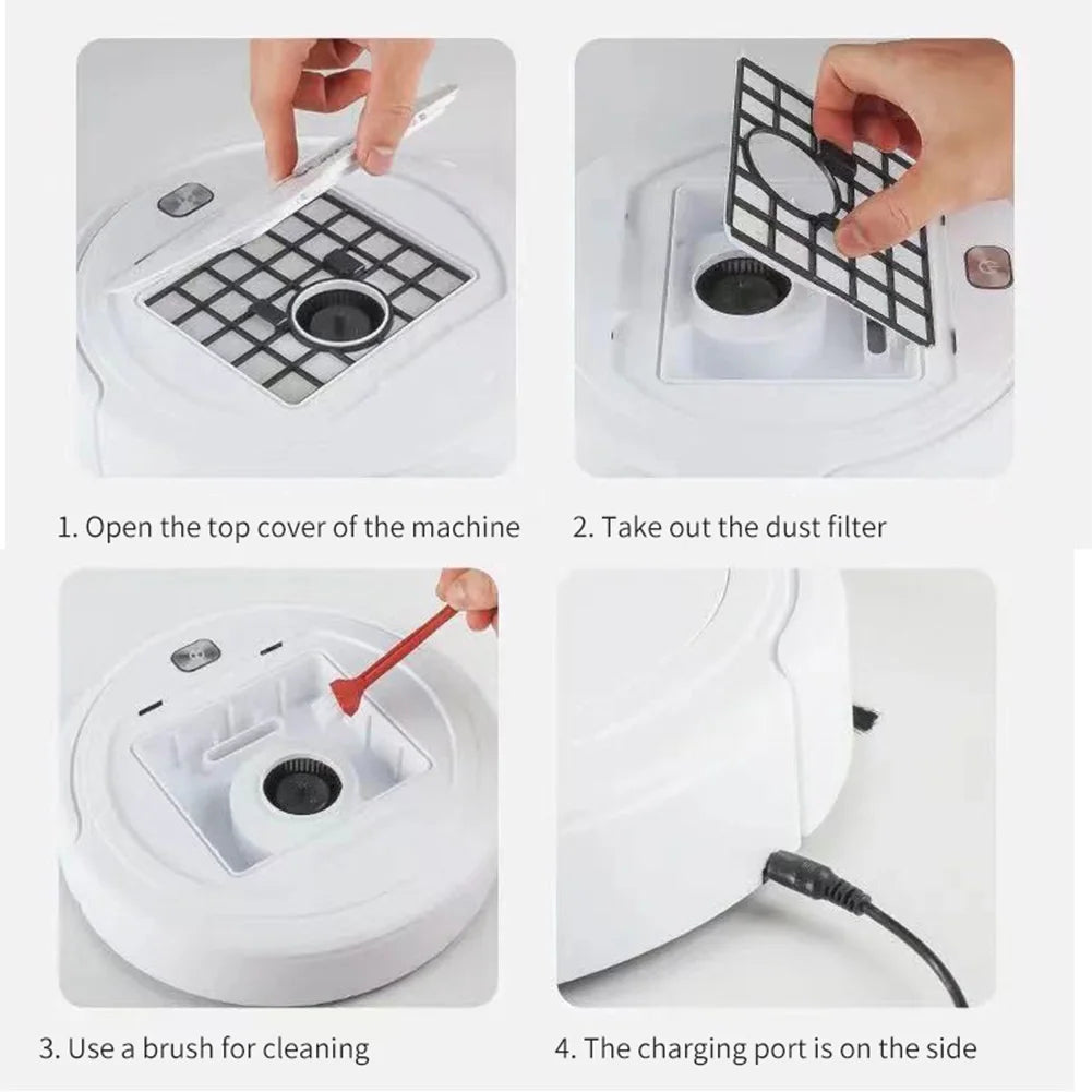 Mini Robot Vacuum Cleaner – USB Rechargeable Floor Sweeper
