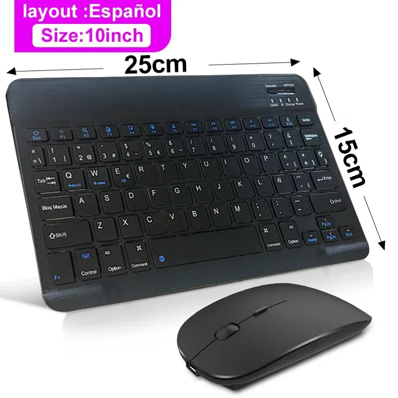 Mini Wireless Keyboard & Mouse Set (10 Inch, Bluetooth, Rechargeable)