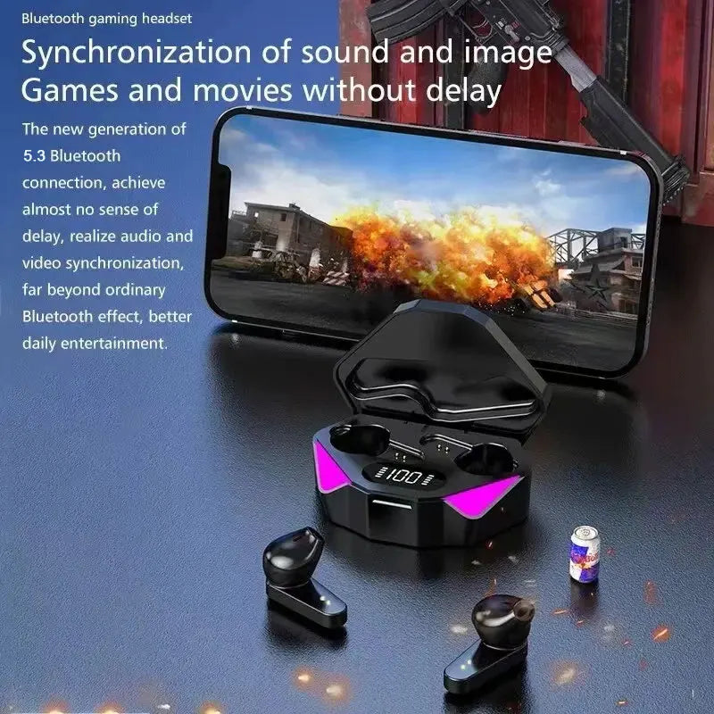 Wireless Gaming Earbuds – Bluetooth 5.3 Earphones with LED Display X15