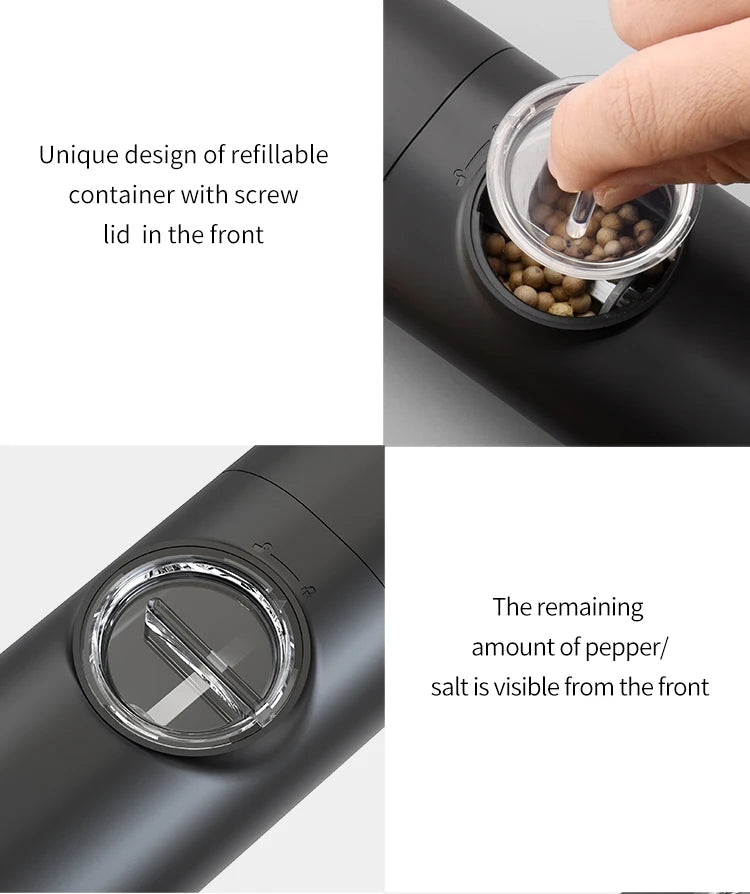 Electric Salt & Pepper Grinder Set – Automatic LED Spice Mill