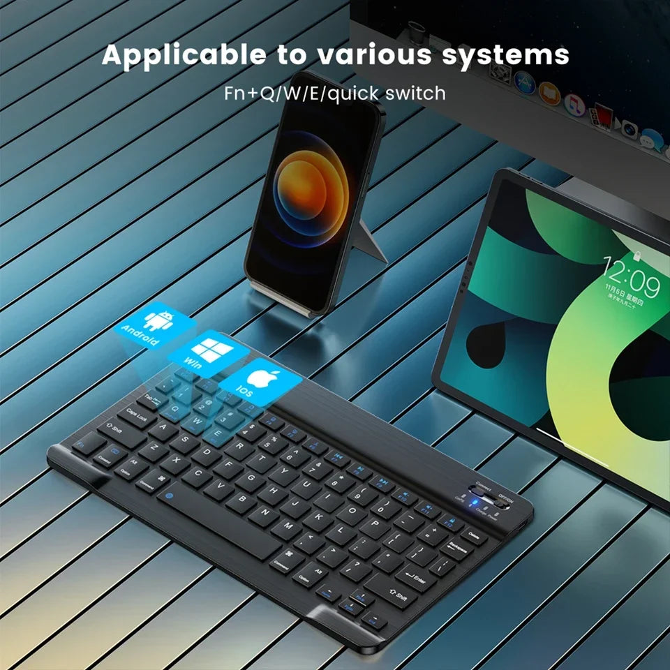 Mini Wireless Keyboard & Mouse Set (10 Inch, Bluetooth, Rechargeable)