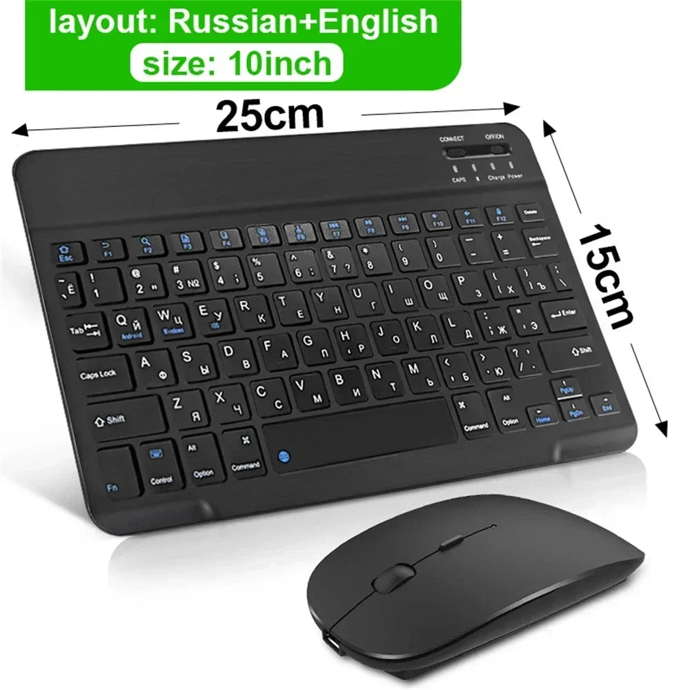 Mini Wireless Keyboard & Mouse Set (10 Inch, Bluetooth, Rechargeable)