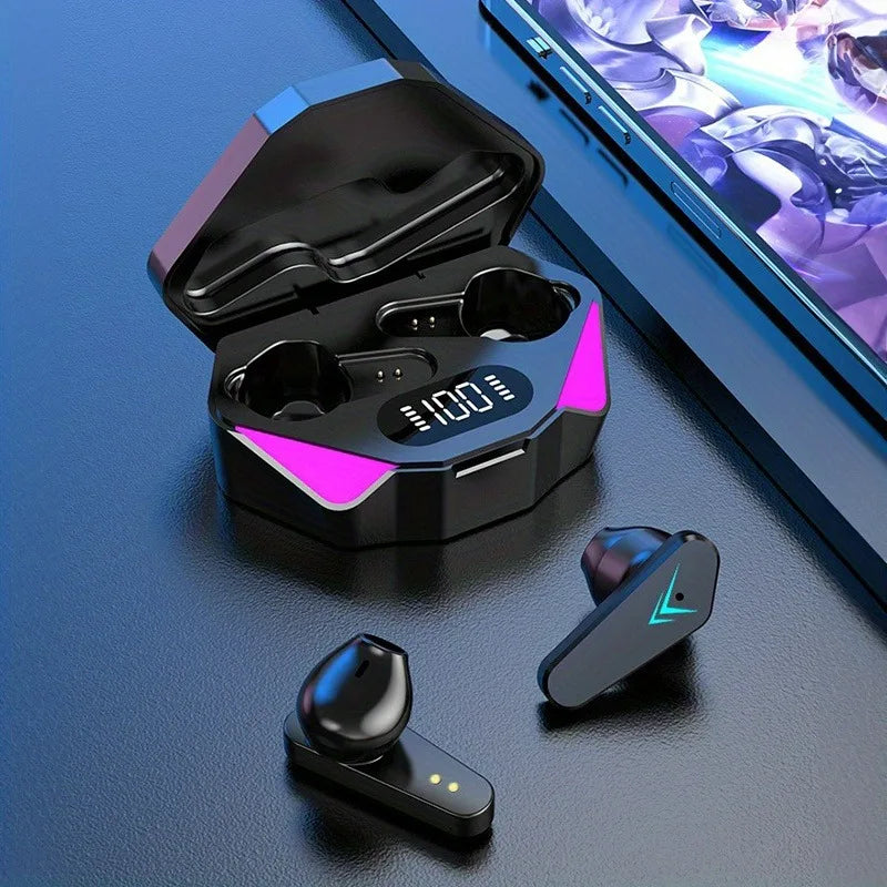 Wireless Gaming Earbuds – Bluetooth 5.3 Earphones with LED Display X15