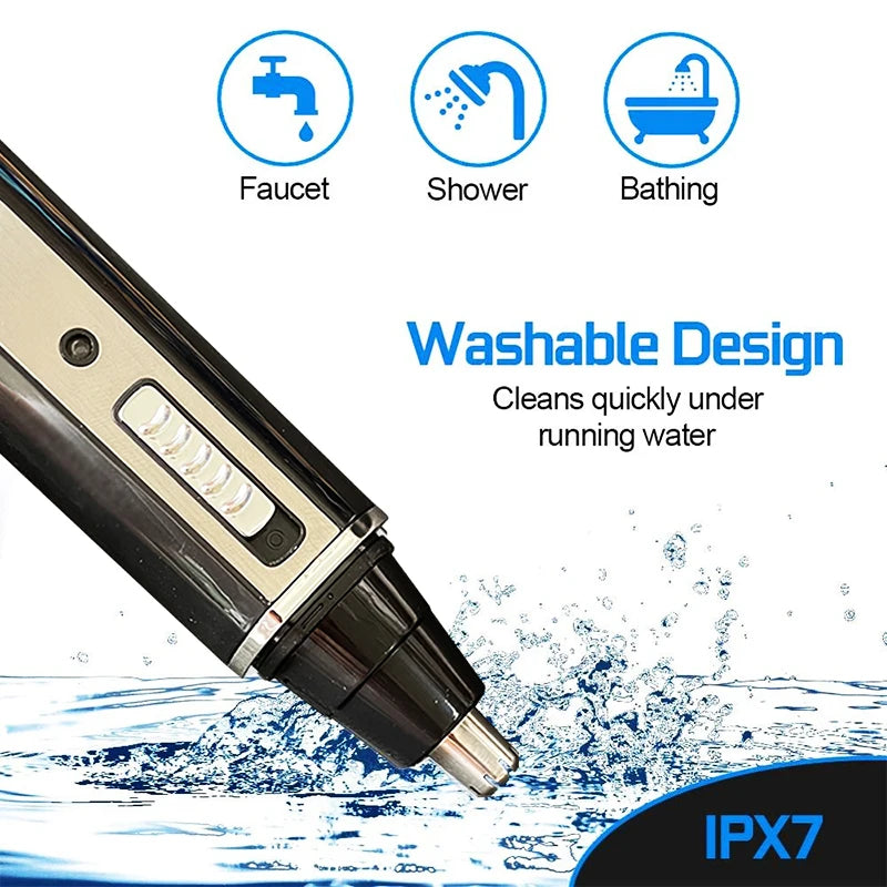 4 in 1 Rechargeable Nose & Ear Hair Trimmer for Men – Beard & Eyebrow Grooming Kit