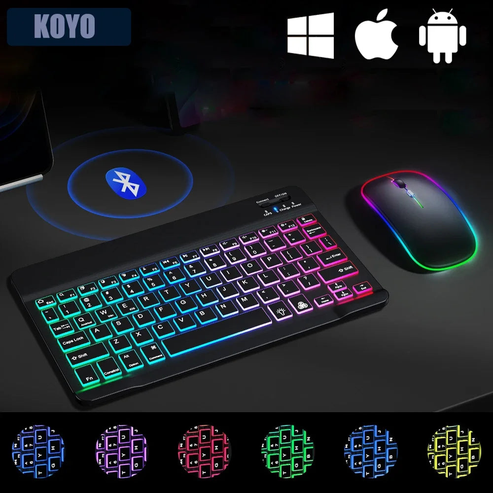Mini Wireless Keyboard & Mouse Set (10 Inch, Bluetooth, Rechargeable)