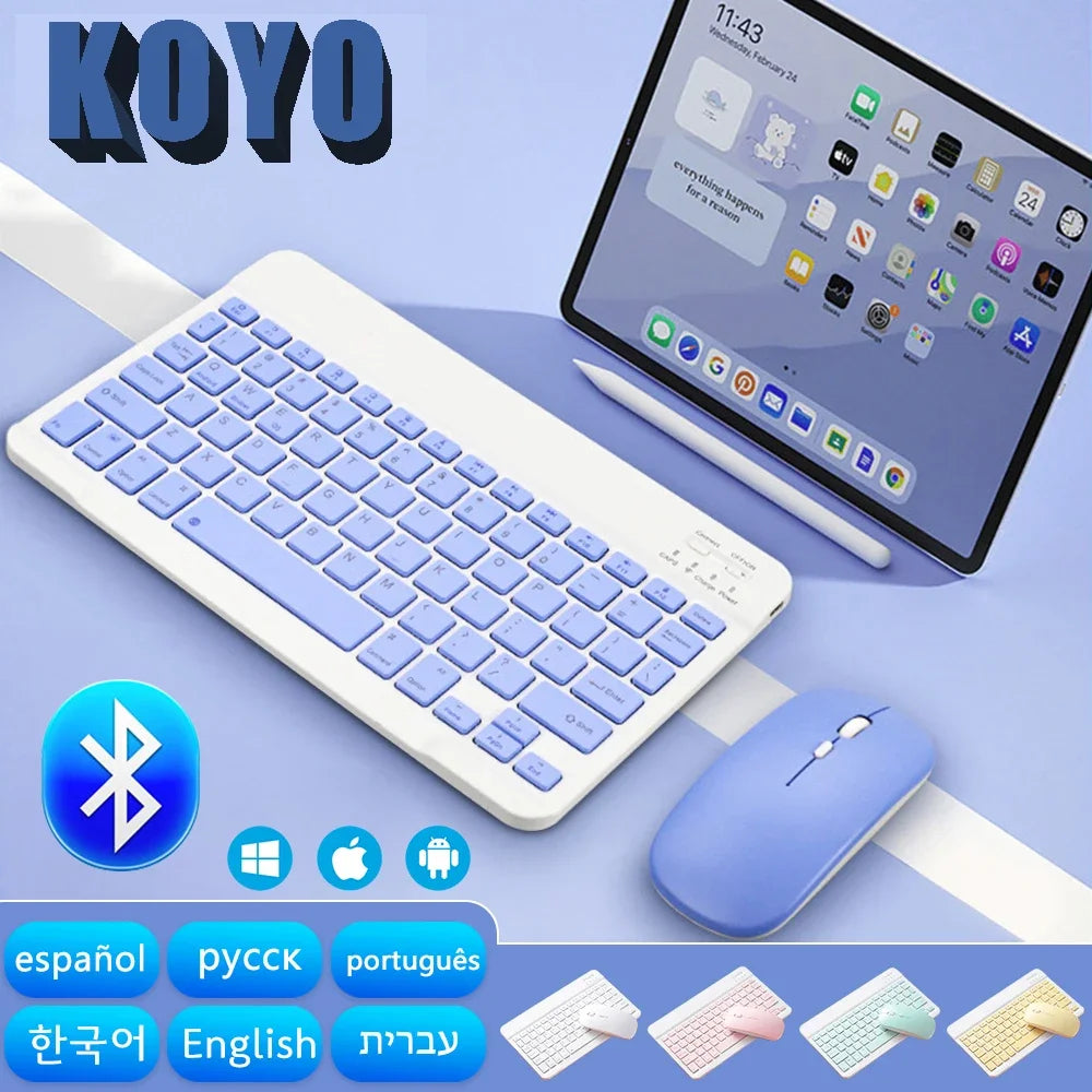 Mini Wireless Keyboard & Mouse Set (10 Inch, Bluetooth, Rechargeable)