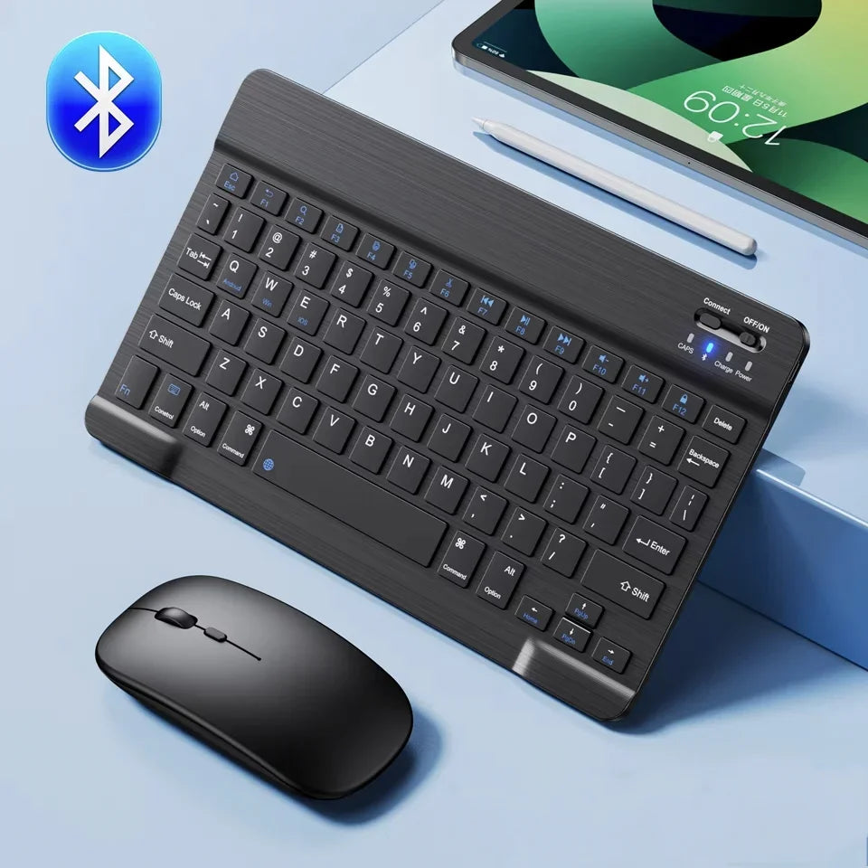 Mini Wireless Keyboard & Mouse Set (10 Inch, Bluetooth, Rechargeable)