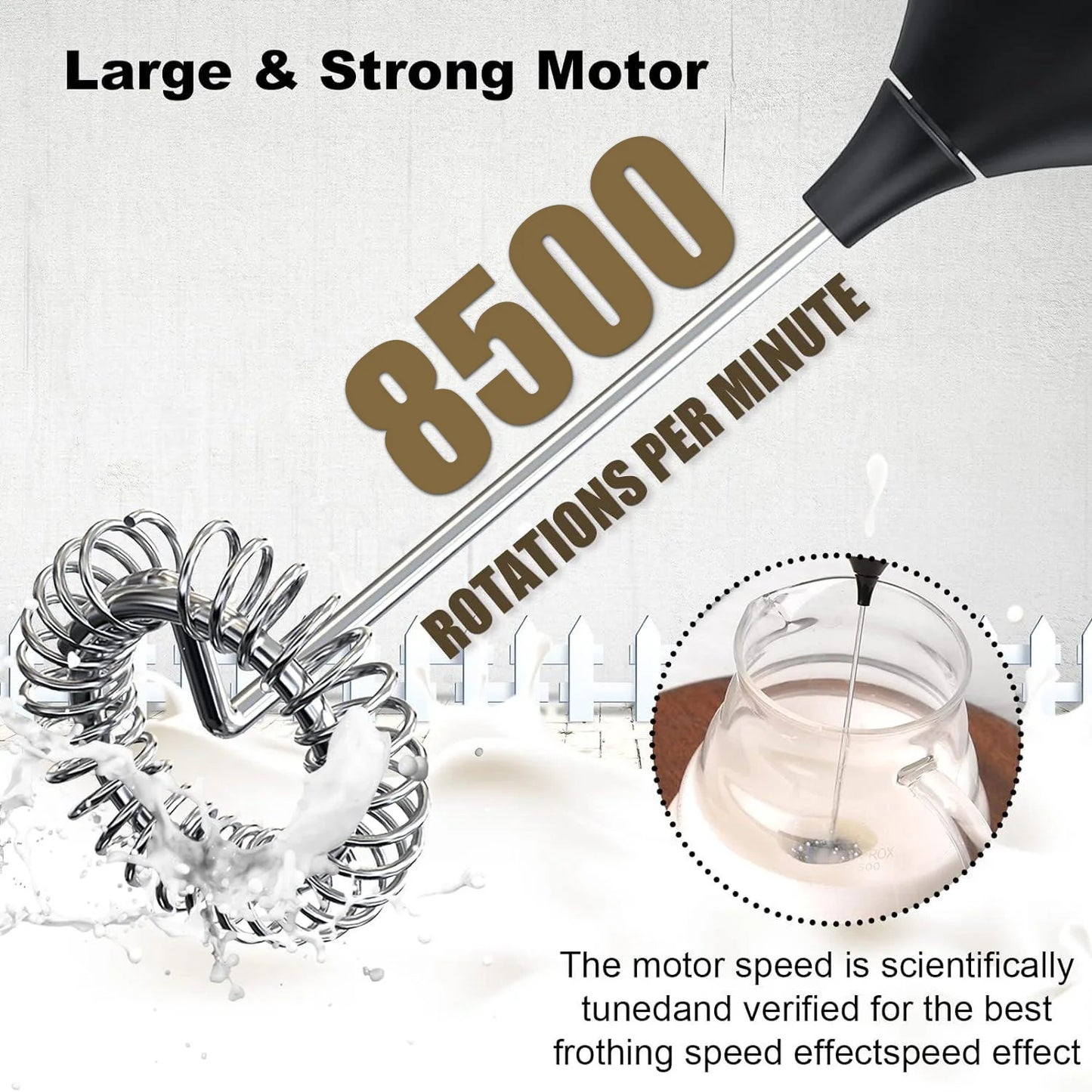 USB Rechargeable Milk Frother – Electric Coffee Foam Maker | 3-Speed Handheld Whisk
