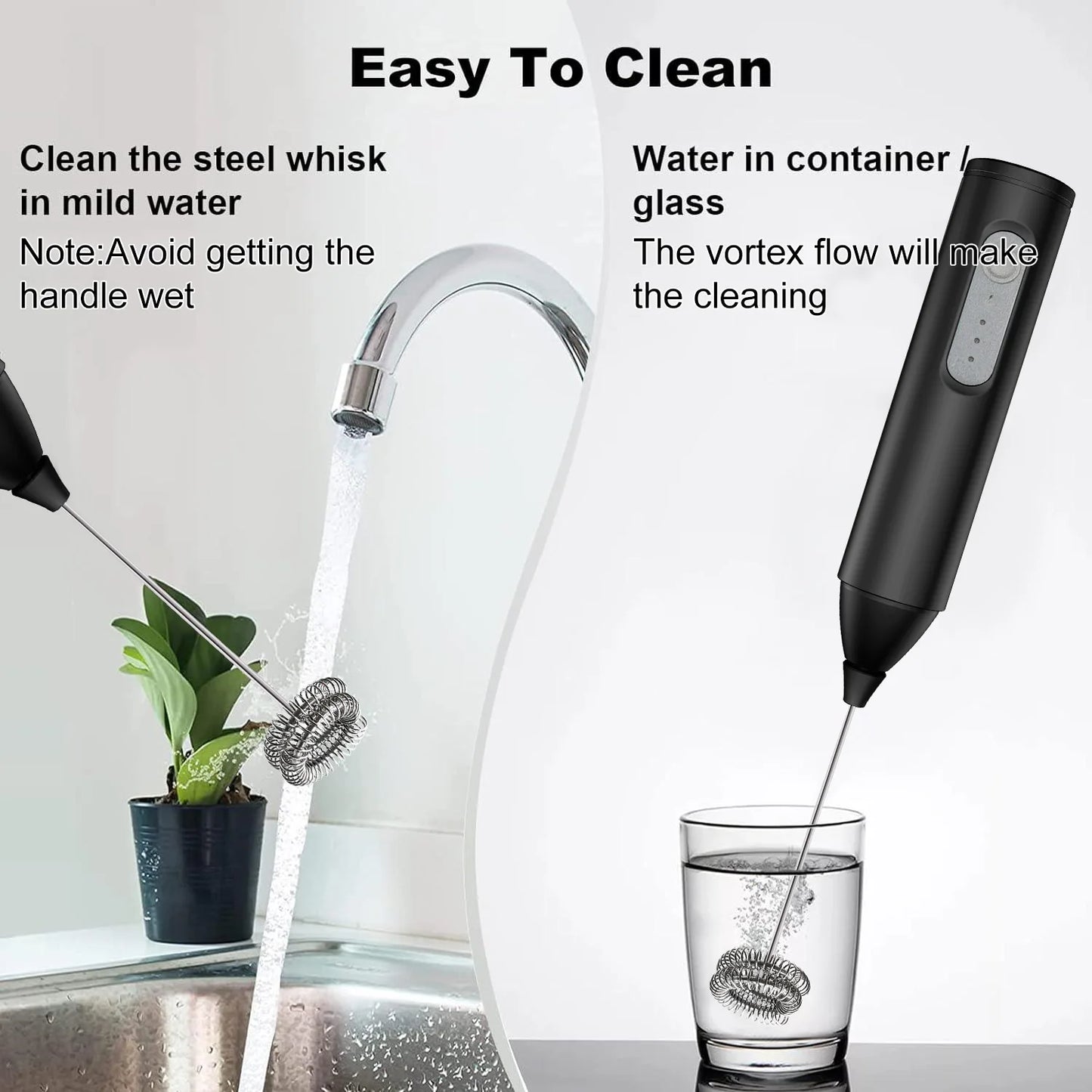 USB Rechargeable Milk Frother – Electric Coffee Foam Maker | 3-Speed Handheld Whisk