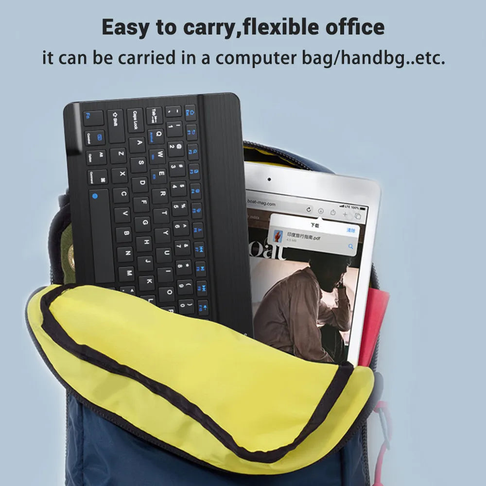 Mini Wireless Keyboard & Mouse Set (10 Inch, Bluetooth, Rechargeable)