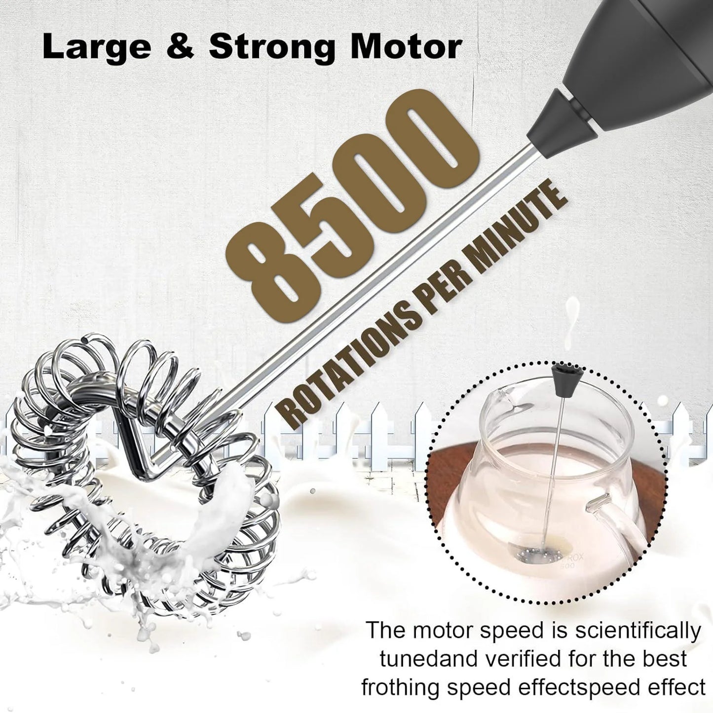 USB Rechargeable Milk Frother – Electric Coffee Foam Maker | 3-Speed Handheld Whisk