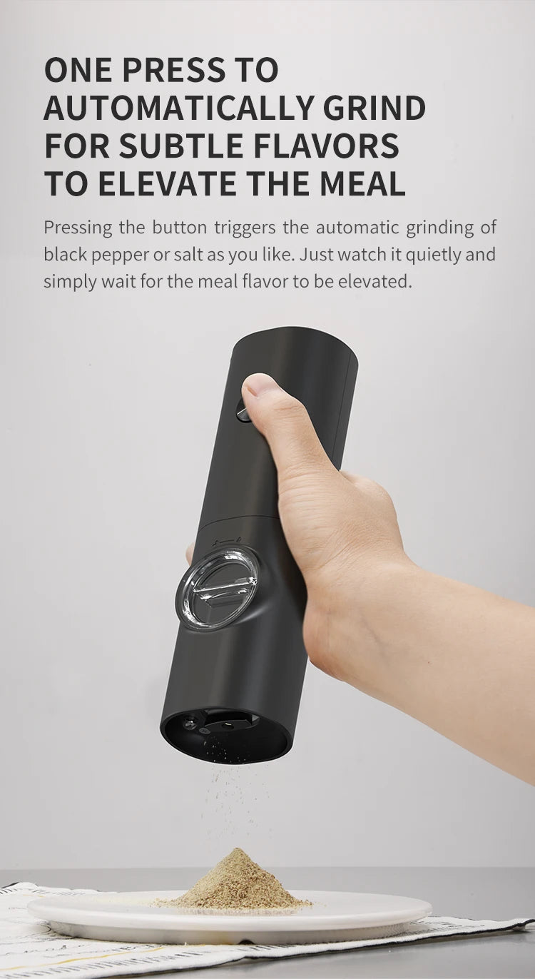 Electric Salt & Pepper Grinder Set – Automatic LED Spice Mill