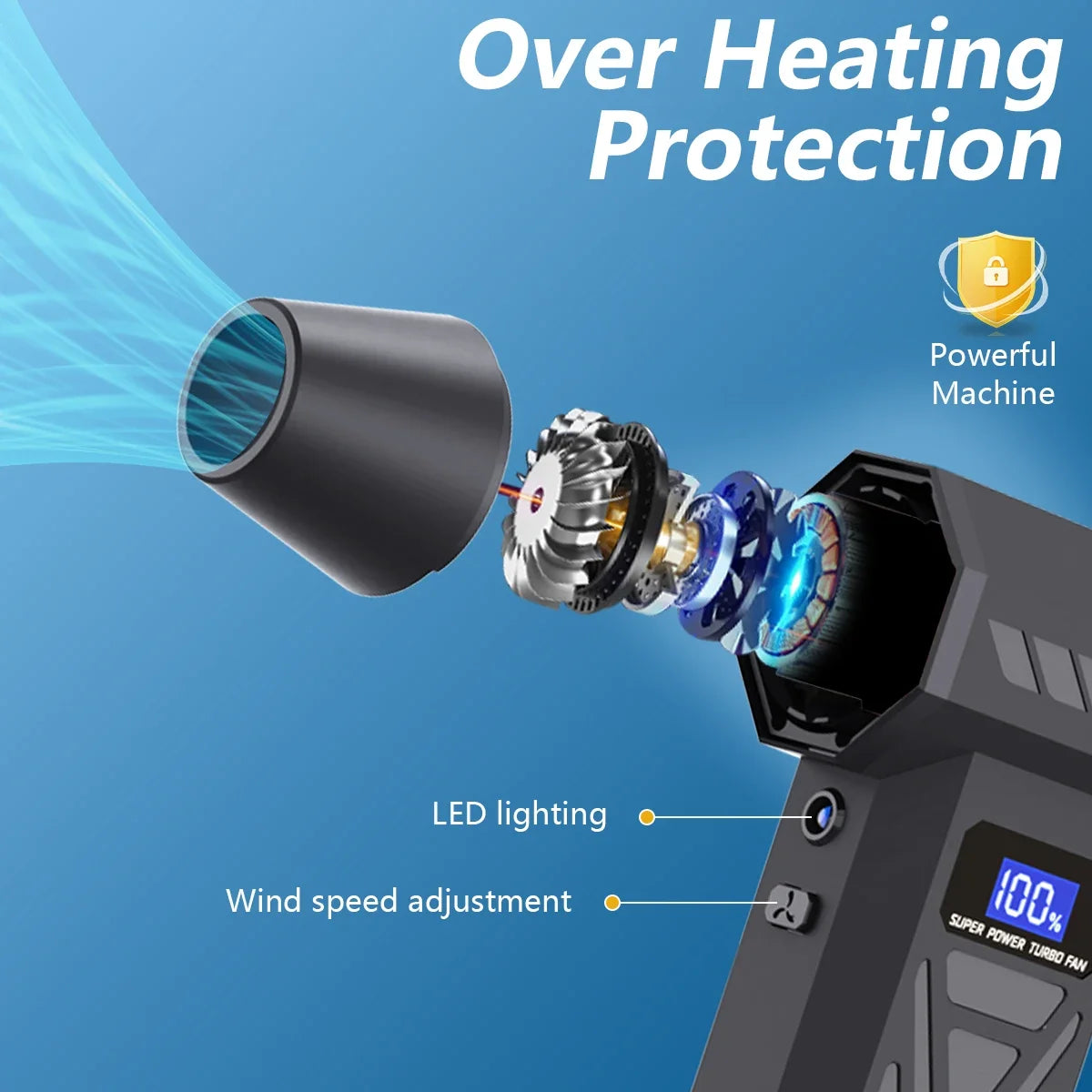Turbo Air Blower – Wireless High-Speed Dust Cleaner for Car, PC & Home