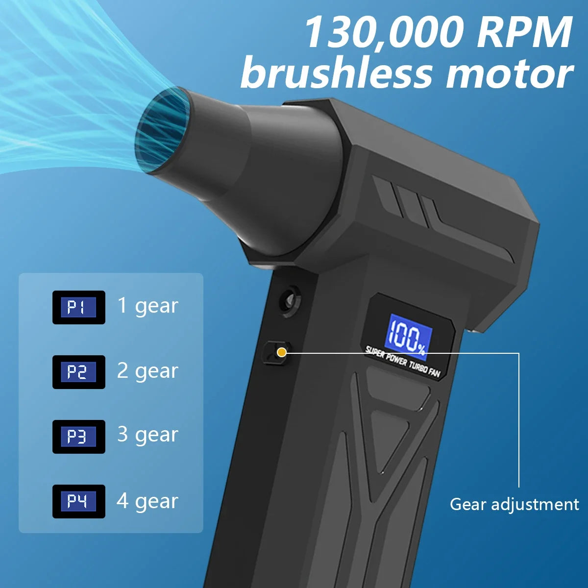 Turbo Air Blower – Wireless High-Speed Dust Cleaner for Car, PC & Home