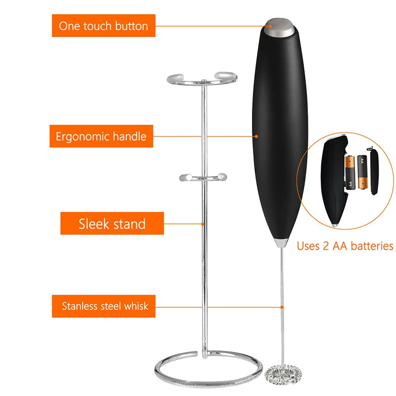 Electric Milk Frother – Handheld Coffee Foam Maker | Powerful Mini Whisk for Latte & Cappuccino