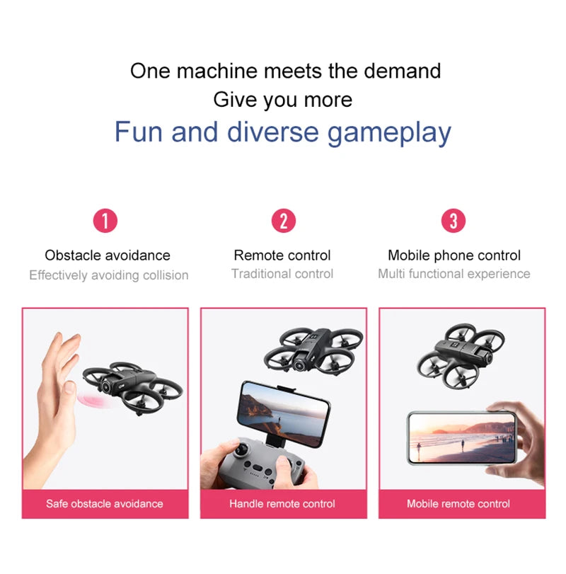 D16 Mini Drone with Dual Camera 8K – HD FPV Quadcopter with Obstacle Avoidance