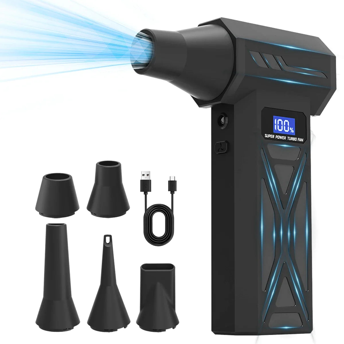 Turbo Air Blower – Wireless High-Speed Dust Cleaner for Car, PC & Home