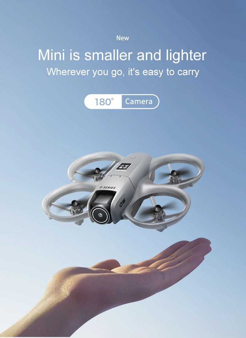 D16 Mini Drone with Dual Camera 8K – HD FPV Quadcopter with Obstacle Avoidance