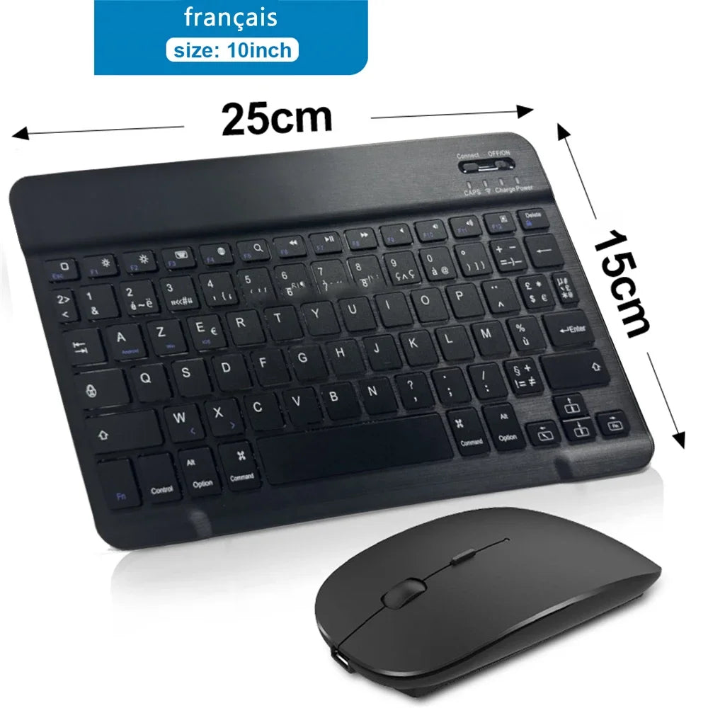 Mini Wireless Keyboard & Mouse Set (10 Inch, Bluetooth, Rechargeable)