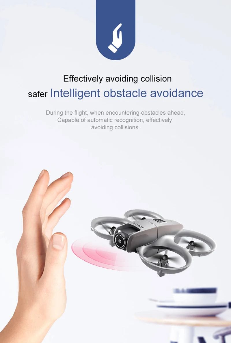 D16 Mini Drone with Dual Camera 8K – HD FPV Quadcopter with Obstacle Avoidance