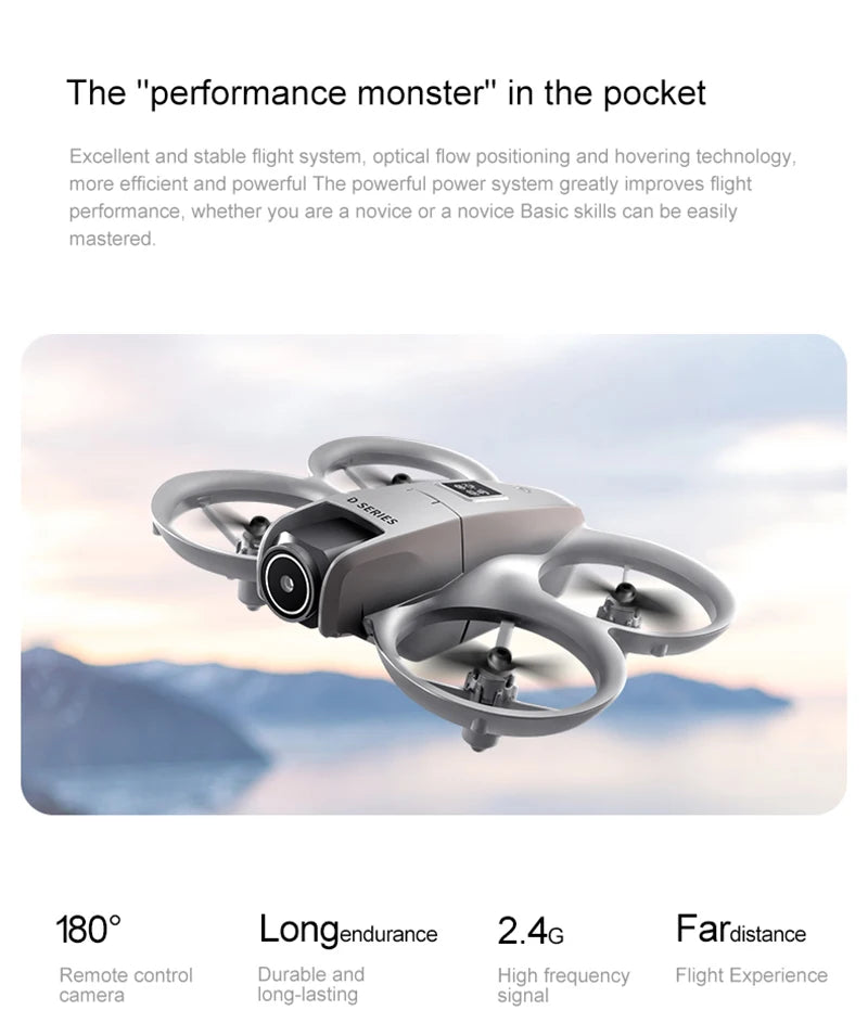 D16 Mini Drone with Dual Camera 8K – HD FPV Quadcopter with Obstacle Avoidance