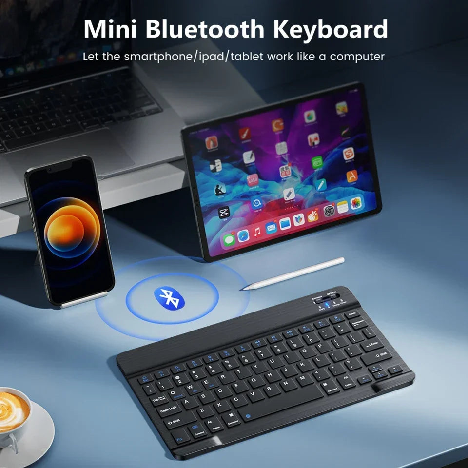 Mini Wireless Keyboard & Mouse Set (10 Inch, Bluetooth, Rechargeable)