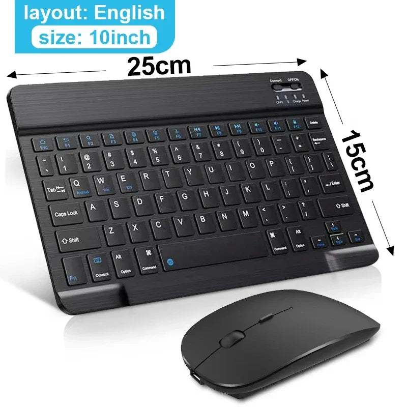 Mini Wireless Keyboard & Mouse Set (10 Inch, Bluetooth, Rechargeable)