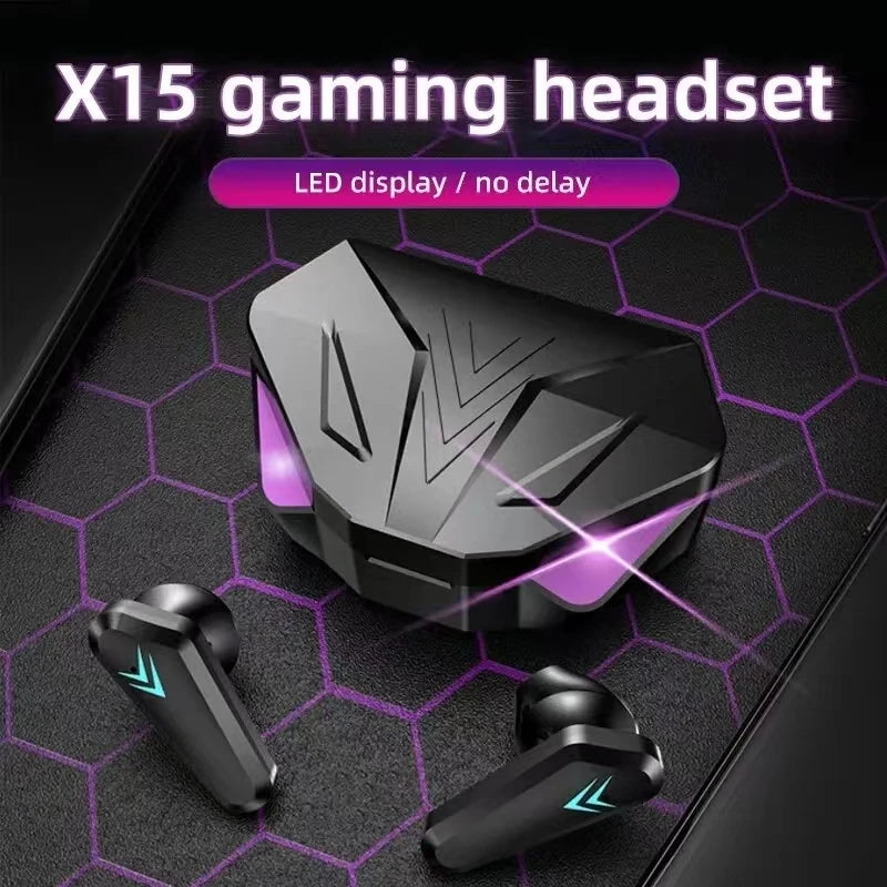 Wireless Gaming Earbuds – Bluetooth 5.3 Earphones with LED Display X15