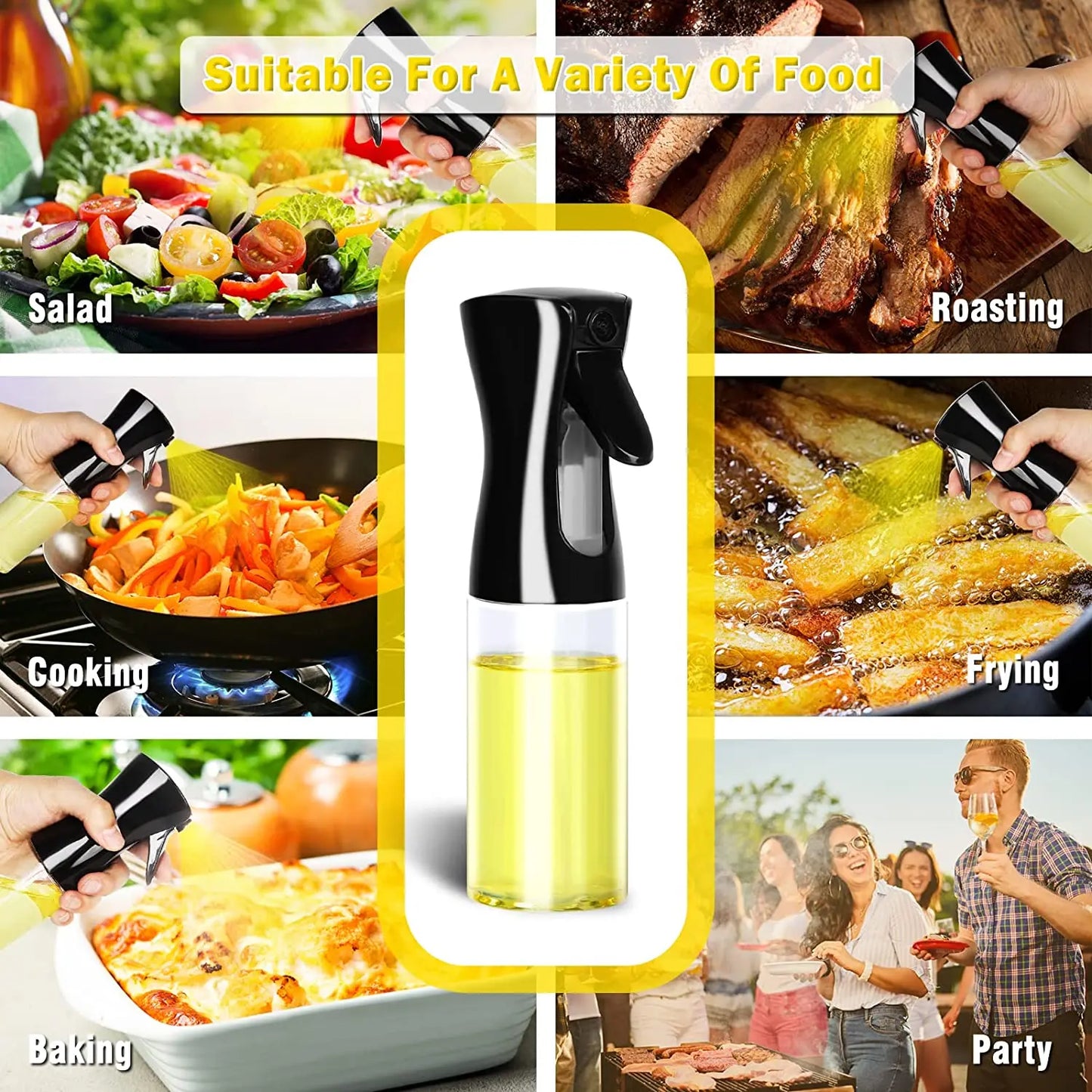 Oil Spray Bottle – Cooking Olive Oil Sprayer for Healthy Cooking & BBQ