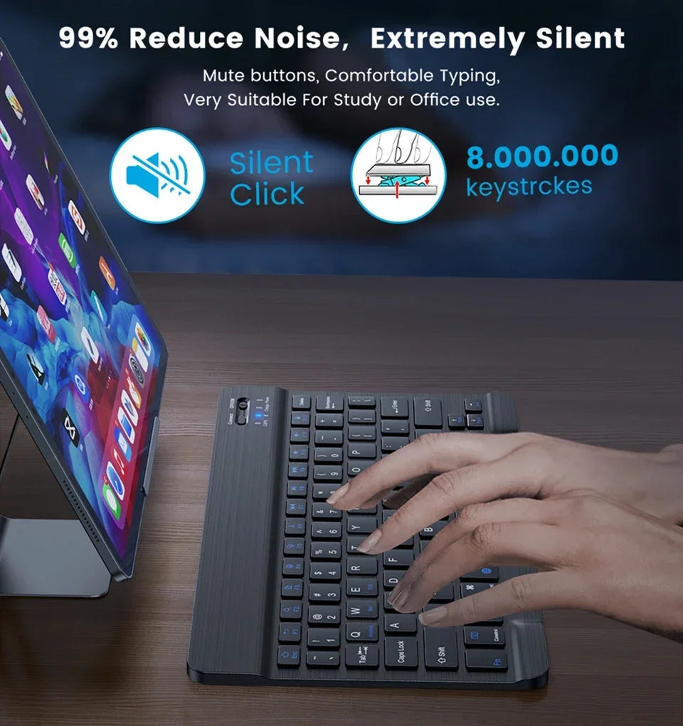 Mini Wireless Keyboard & Mouse Set (10 Inch, Bluetooth, Rechargeable)