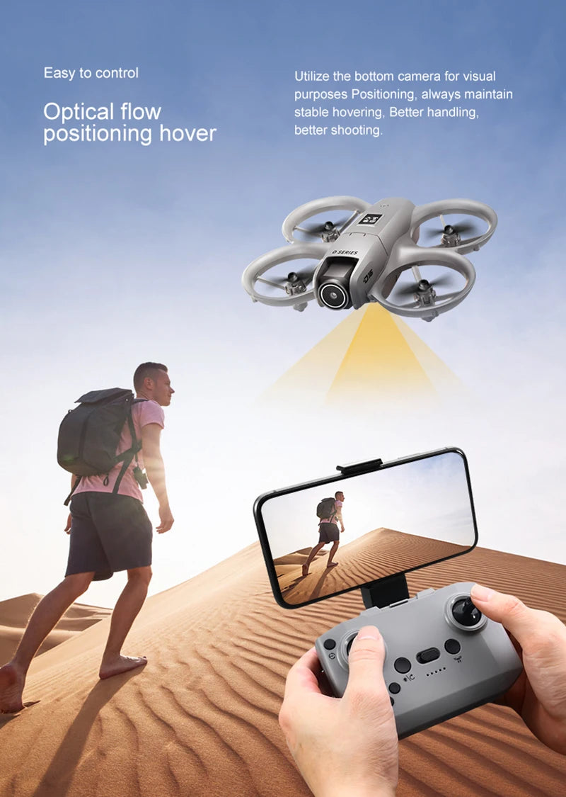 D16 Mini Drone with Dual Camera 8K – HD FPV Quadcopter with Obstacle Avoidance